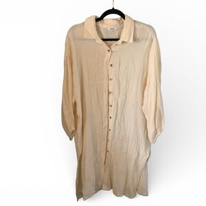 Kenzie Cream Button-Down Swim Coverup